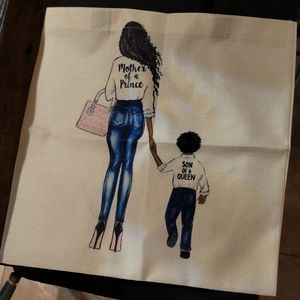 Print linen tote bag
